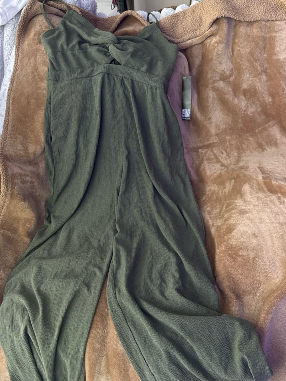 Olive Green Wide-Leg Jumpsuit - Women
